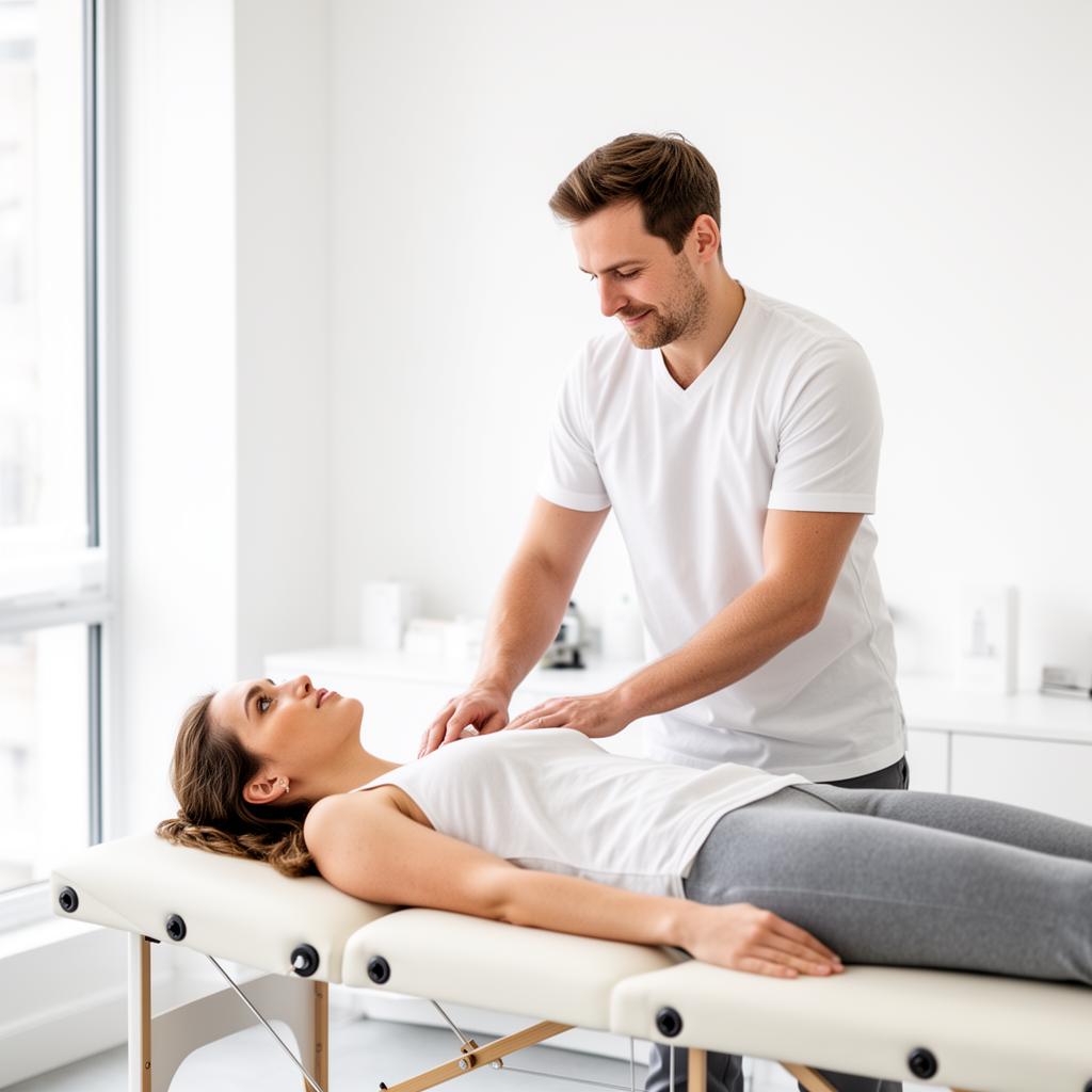 Fisioterapeuta tratando a un paciente
